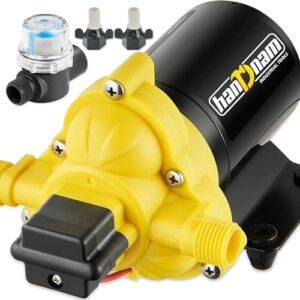 12V DC Self-Priming Diaphragm Water Pump - 4.5GPM 70PSI for RVs and Marine