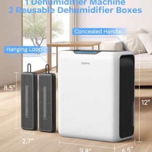 TABYIK Large 101oz Dehumidifier - Quiet Auto Shut Off for Home
