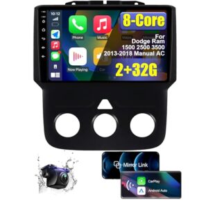 Android 12 Car Radio Stereo for Dodge Ram 1500/2500/3500 (2013-2018) - HD Touchscreen with Wireless Carplay & Android Auto