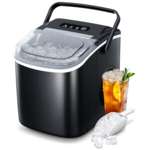 Portable Compact Mini Bullet Ice Maker Machine - Self Cleaning, 9 Bullet Ice Cubes in 6 Minutes
