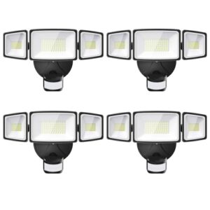 65W LED Motion Sensor Outdoor Security Lights - 4 Pack