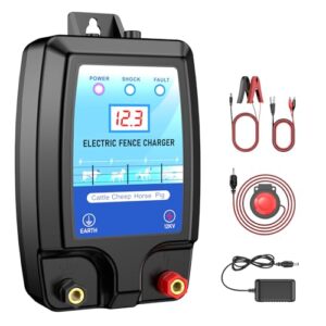 2 Joule Electric Fence Charger with Siren Alarm and LED Display