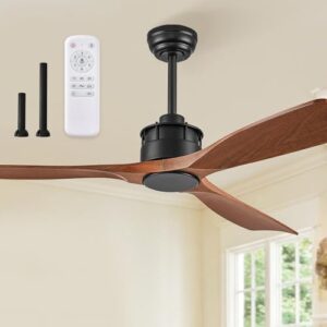 Modern 52" Flush Mount Ceiling Fan with Remote Control