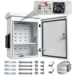 Weatherproof Outdoor Electrical Box with Thermostat and Fan