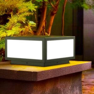 Outdoor Modern Post Light – LED High Voltage Wired Lantern for Patio and Garden