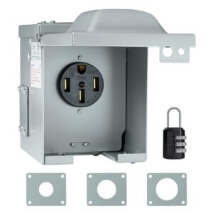 50 Amp RV Power Outlet Box - NEMA 14-50R Weatherproof Electrical Panel