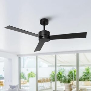 52-Inch Modern Ceiling Fan with Remote Control - No Light