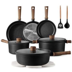CAROTE Nonstick Pots and Pans Set - 16pcs Cookware Set for Effortless Cooking