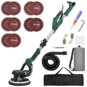 KUIMIT 800W Electric Drywall Sander with 10 Sanding Discs & Extendable Handle