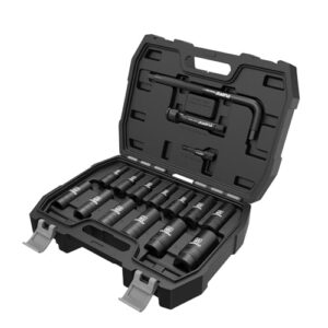 16-Piece 1/2 Inch Drive Impact Socket Set - Industrial Grade Deep Metric Sizes