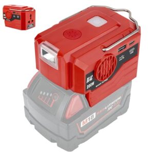 200W Power Inverter for Milwaukee M18 18V Batteries - Outdoor Generator Solution