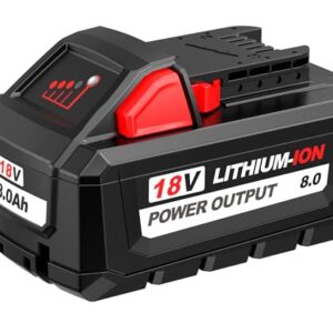 8.0Ah Replacement Battery for Milwaukee M18 18v Lithium-Ion Power Tools