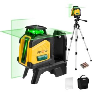 PREXISO 360° Laser Level with Tripod - Self Leveling Green Line Laser