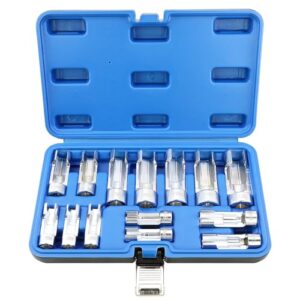 Universal Diesel Injector Fuel Line Socket Wrench Set - 14 Piece Metric Flare Nut Socket Set