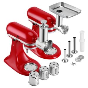 Meat Grinder & Slicer Shredder Attachments for KitchenAid Stand Mixer