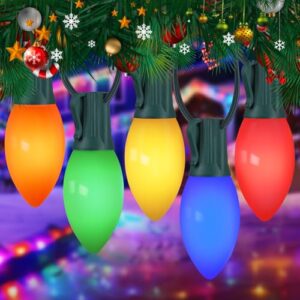 Vintage C9 Multicolor Outdoor Christmas Lights - 50FT, 50LED Waterproof