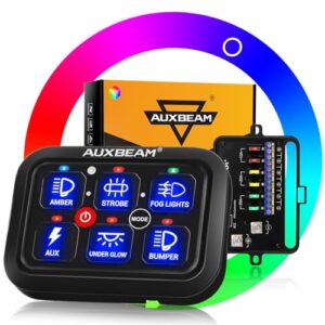 Auxbeam RGB 6 Gang Auto-Dimmable Switch Panel for Trucks and UTVs