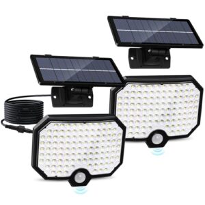 Solar Outdoor Motion Sensor Lights - 108 LED, IP65 Waterproof Security Flood Light