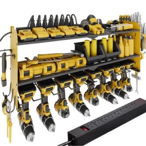 Suchtale Power Tool Organizer with Charging Station - Heavy Duty Wall-Mounted Tool Shelf