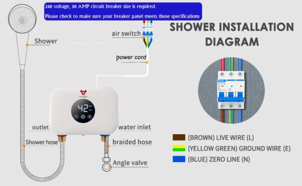 5.5KW Electric Water Heater - Instant On-Demand Hot Water - Image 5