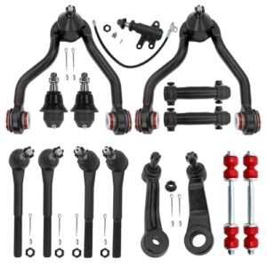 15pc Front End Suspension Kit with Polyurethane Bushing for 1995-1999 Chevy GMC K1500 K2500 Tahoe Yukon Cadillac Escalade - 4WD Stamped Steel Lower Control Arms