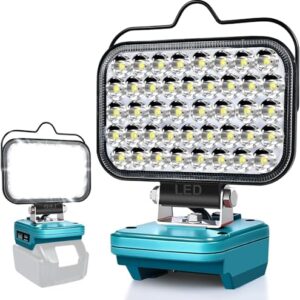Cordless LED Work Light - 60W 6000LM Flood Light with USB & Type C PD Charging