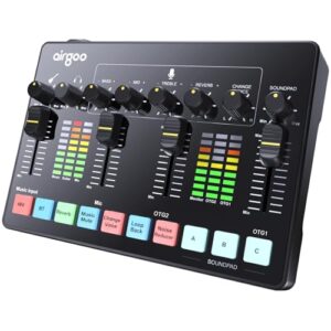 Airgoo Dual USB-C Streaming Audio Mixer with XLR Interface and Bluetooth