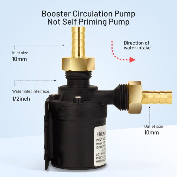 Hiksuky 14A DC 12V Solar Water Heater Circulation Pump - Image 5