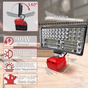 L1NXIXI Cordless LED Work Light - 90W Wide Beam Floodlight with USB Charging
