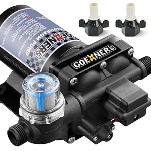 12V DC Fresh Water Pump for RVs and Marine Use - 6GPM 70PSI Self-Priming Diaphragm Pump
