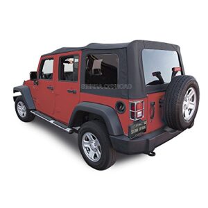 Sierra Offroad Soft Top for 2007-2009 Jeep Wrangler JK - Black Sailcloth Vinyl