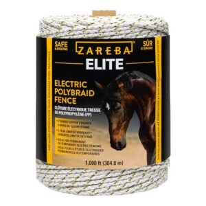 Elite Polybraid Electric Fence for Horses - 1000 Ft Heavy Duty Braid