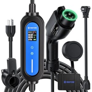 Portable Level 2 EV Charger Station - Adjustable 6-16 Amp Electric Car Charger