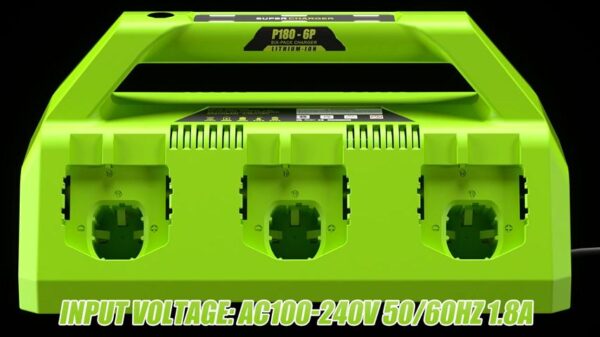 18-Volt 6 Ports Battery Charger for Ryobi One+ Lithium-Ion/NiCad/NiMh - Image 7