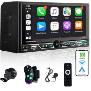 Alondy Double Din Car Stereo with 6.8" Touchscreen - Wireless Apple CarPlay & Android Auto