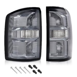 Smoke Lens Tail Lights Set for GMC Sierra 1500, 2500 HD, and 3500 HD (2014-2019)