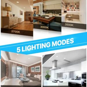 12 Pack 6 Inch Ultra-Thin Dimmable LED Recessed Ceiling Lights with Junction Box