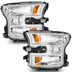 WEELMOTO Headlight Assembly for 2015-2017 Ford F150 - Enhanced Visibility & Style