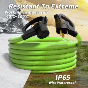 15 FT 30 Amp RV Extension Cord with Grip Handle - Heavy Duty Waterproof Power Cord