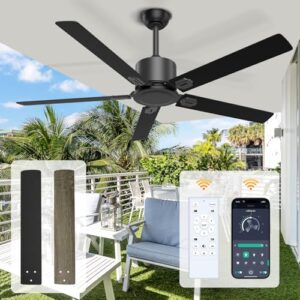52-Inch Modern Outdoor Ceiling Fan with Remote Control