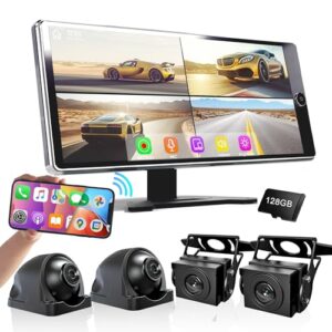 10.36" Wireless CarPlay & Android Auto Touchscreen Stereo with 4K Dash Cam