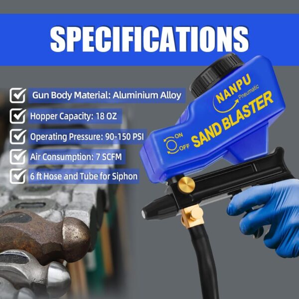 NANPU Air Sand Blaster Gun - Superior Blasting Performance for All Materials - Image 3