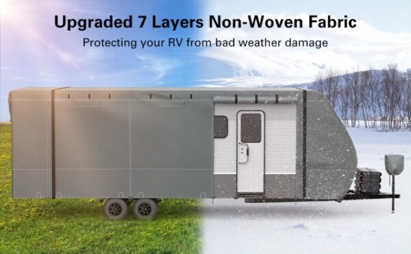 Heavy Duty 7 Layers Travel Trailer RV Cover for 22-24FT Motorhomes - Image 7