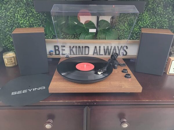 Vinyl Record Player Turntable with Wireless Speakers - 36W HiFi Stereo System - Image 7