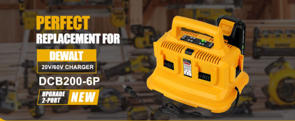 6-Port Battery Charger Station for DeWalt 20V/60V Batteries - Image 7