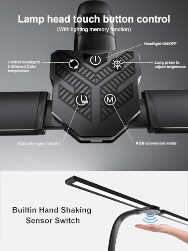 Ultra Bright Double Arm LED Desk Lamp with RGB Lighting - Image 4