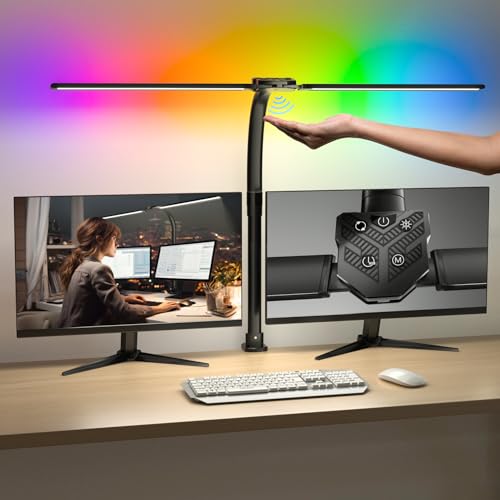 Ultra Bright Double Arm LED Desk Lamp with RGB Lighting