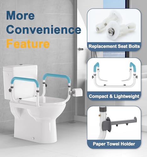 Compact Toilet Safety Rail for Seniors - Adjustable Support Frame - Image 6