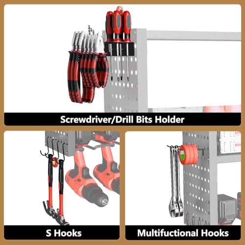 8-Slot Power Tool Organizer - Durable Wall-Mounted Tool Storage - Image 5
