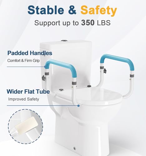Compact Toilet Safety Rail for Seniors - Adjustable Support Frame - Image 4